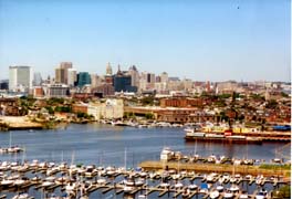 [photo, Skyline (view from Canton), Baltimore, Maryland}